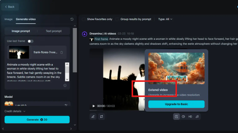 Dreamina AI Extend Video feature