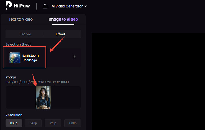 choose earth zoom challenge effect
