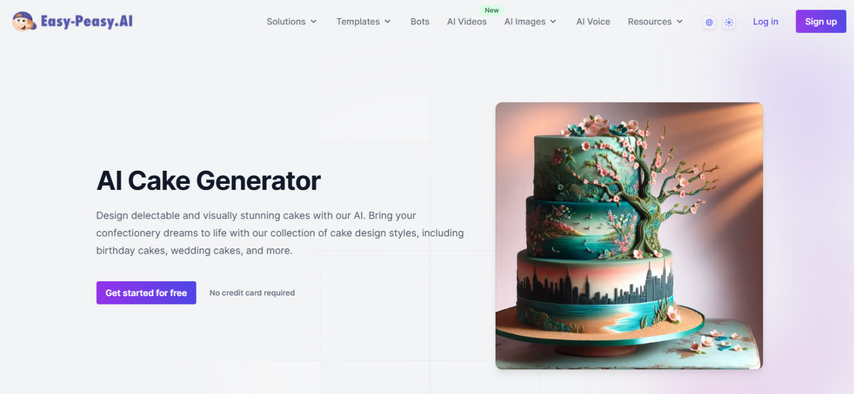 Easy-Peasy AI cake generator