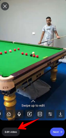 Editing video for the Instagram post