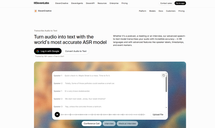 Elevenlabs AI Music Transcriber