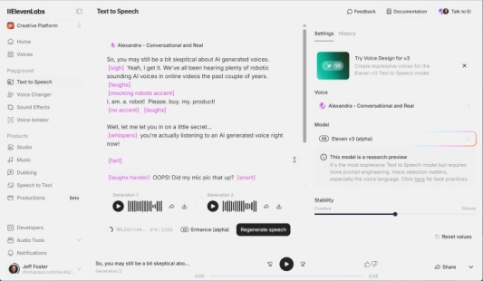 elevenlabs script to speech