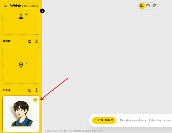Enamel pin preset style template in Whisk AI