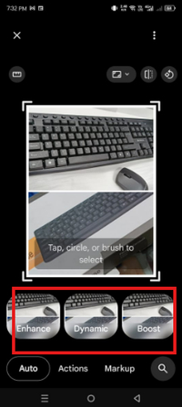 Enhancing the combined picture in the Photos app on Android