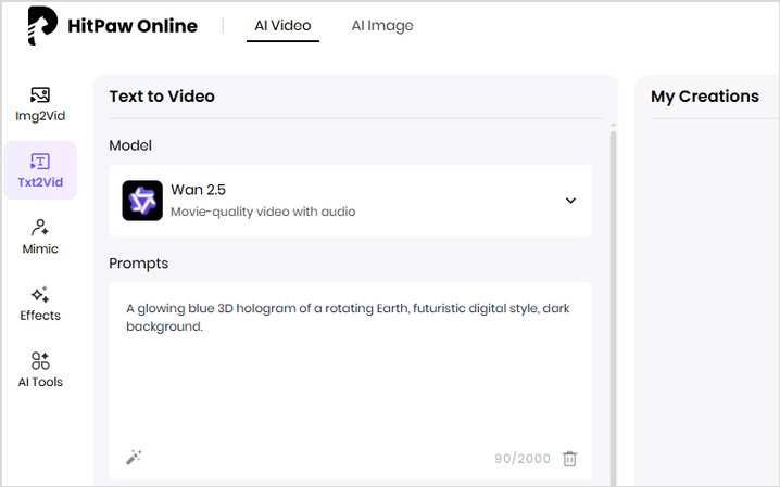enter your hologram prompt