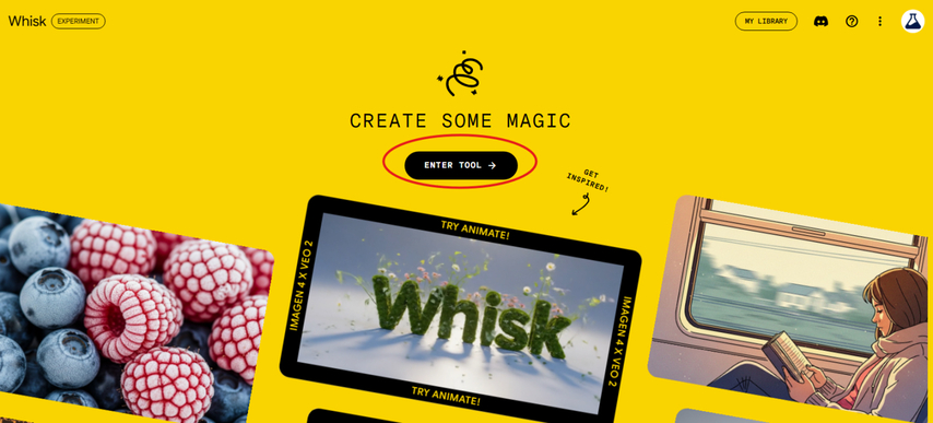 Entering the Whisk AI tool