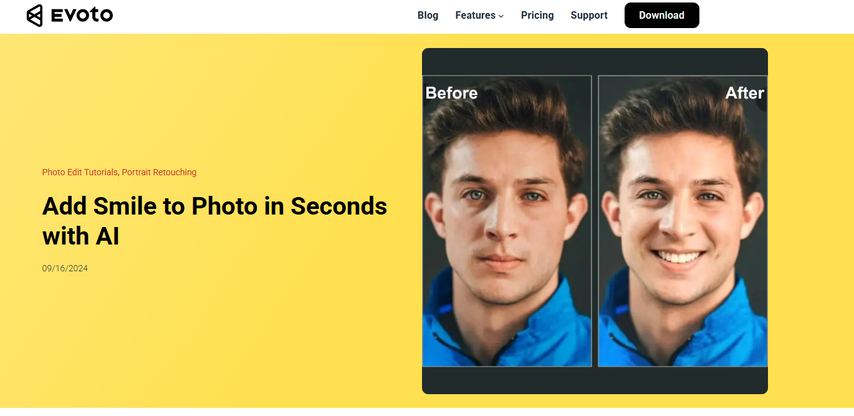Evoto AI smiling filter desktop software