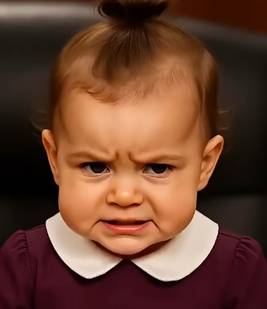 Experimenting with a baby Judge Judy character