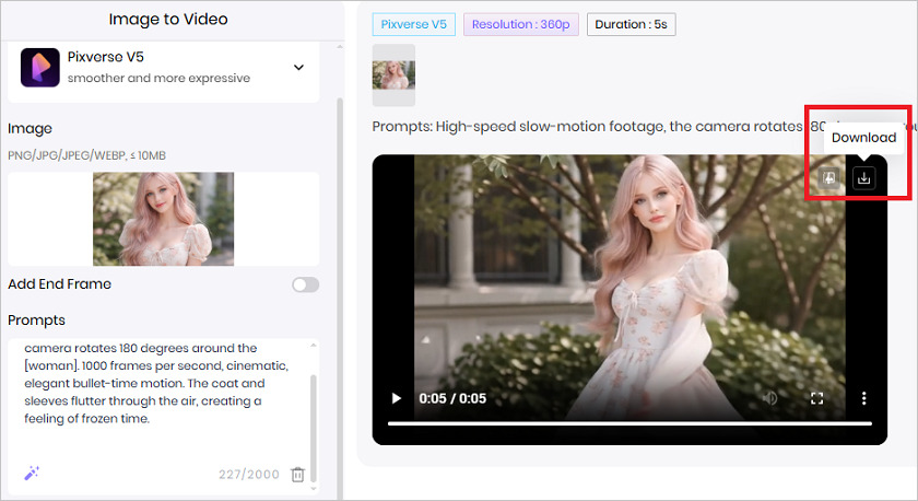 generate and download generated video