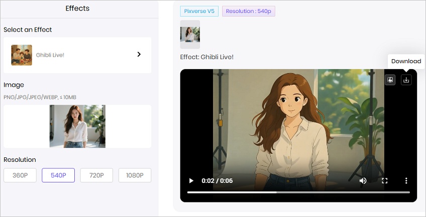 preview and export ghibli-style video