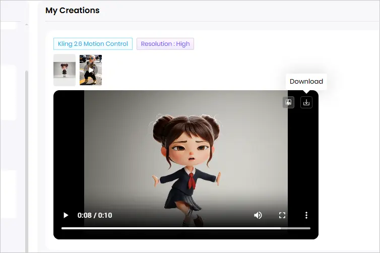 download generated ai dance video