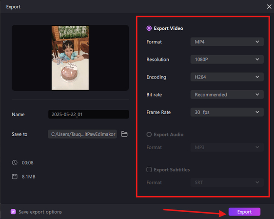 Exporting speed-adjusted Instagram video for Stories