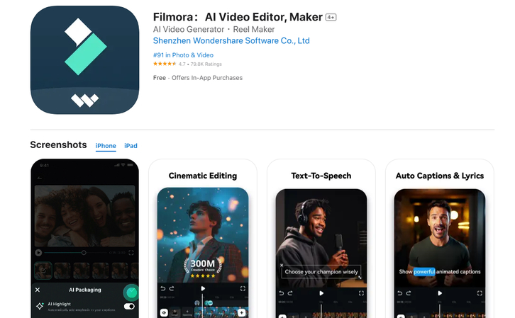 Filmora photo video maker app