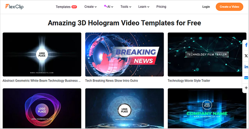 create realistic 3d hologram animations