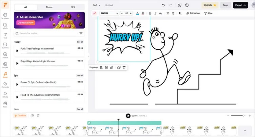 flexclip stickman story video maker