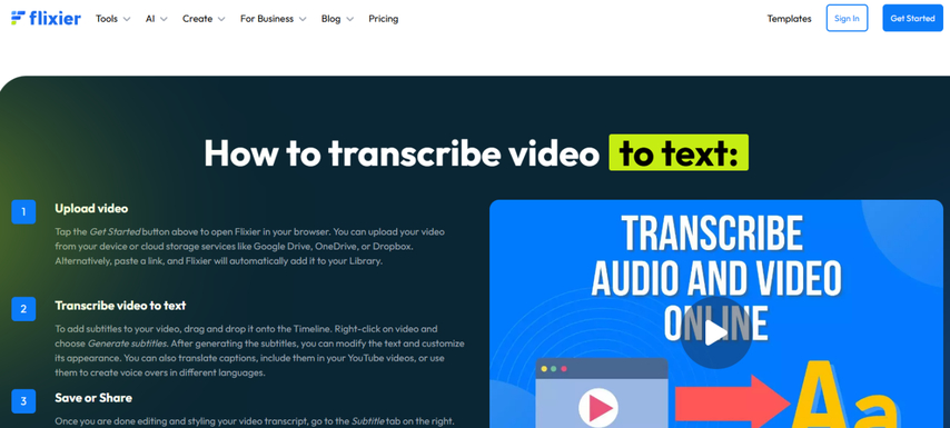 Flixier best video to text converter