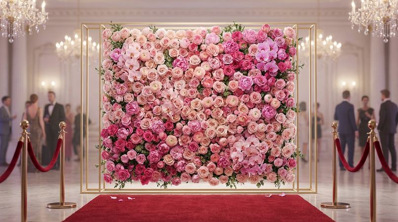 flower wall backdrop rental style