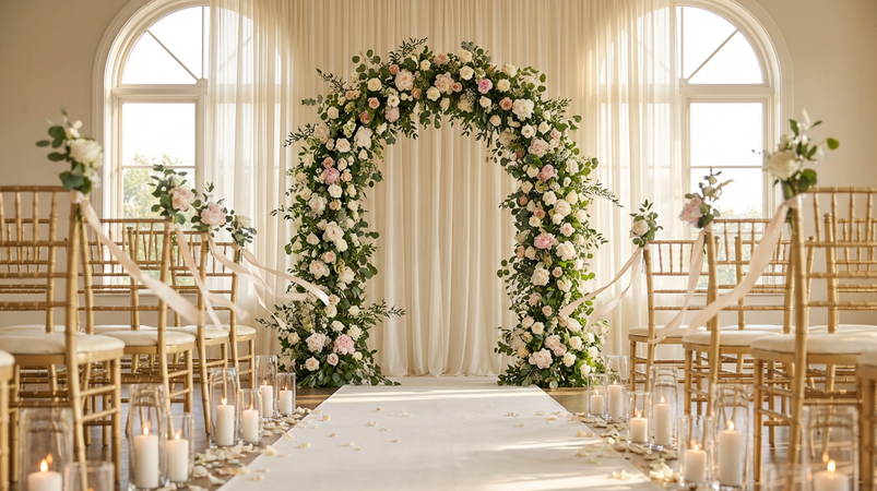 flower backdrop wedding image ai