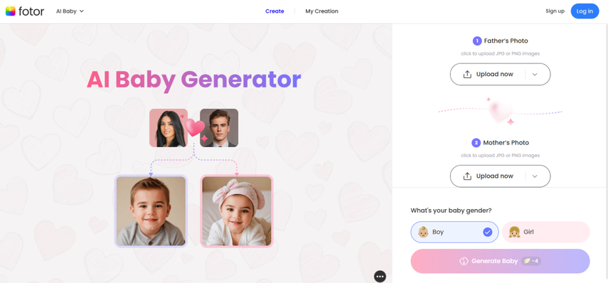 Fotor AI Baby Face Generator