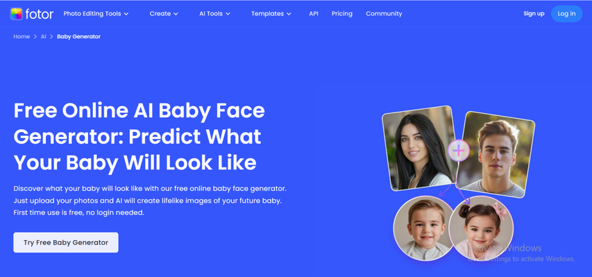 ai baby generator tool interface features