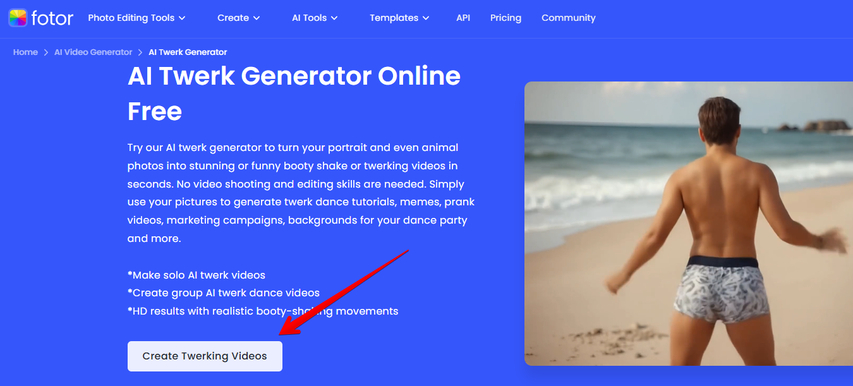 Fotor AI Twerk Video Generator