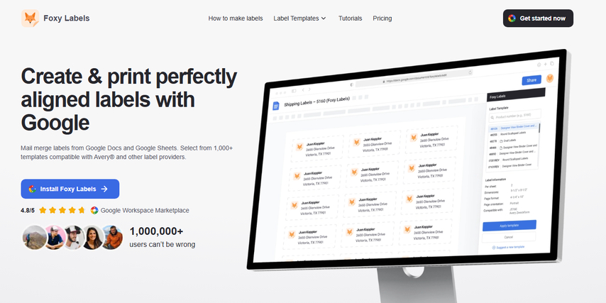 Foxy Labels Christmas Label Templates add-on