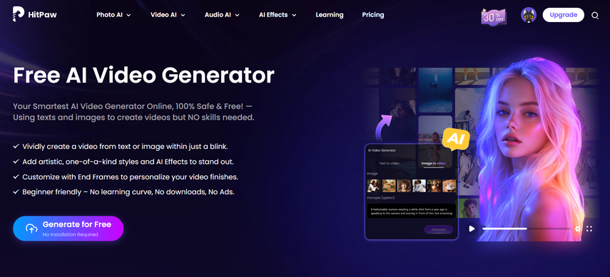 hitpaw online ai video generator