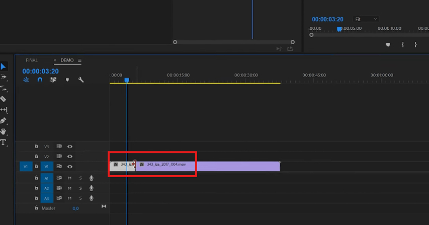 Freezing frame in Premiere Pro using the Frame Hold option