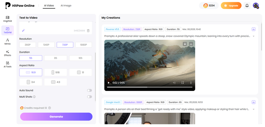click generate and create