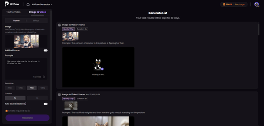 generate AI waifu video