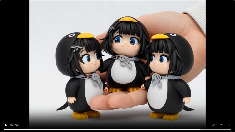 create and preview ai generated penguin video
