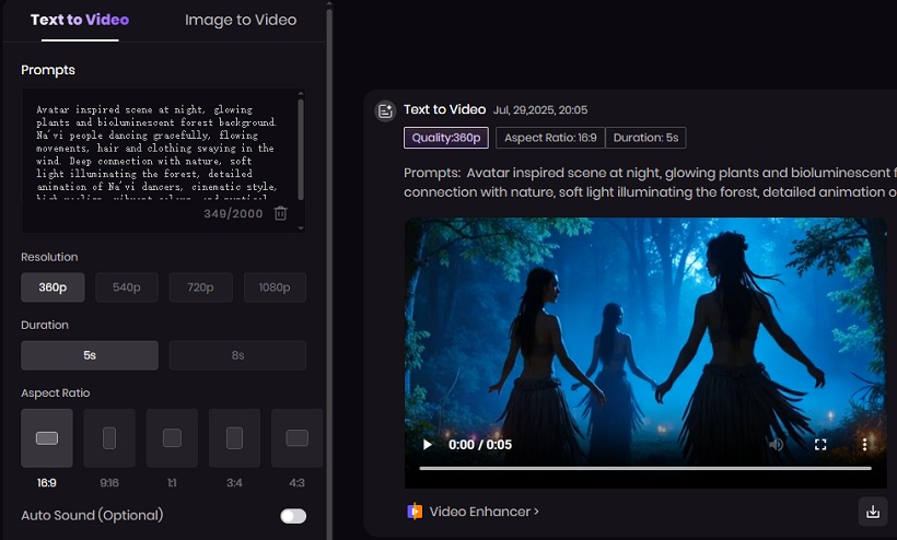 generated navi dance scene video