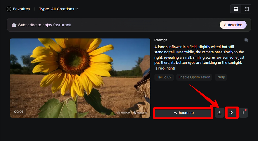 Generated video in MiniMax AI Video from text prompts