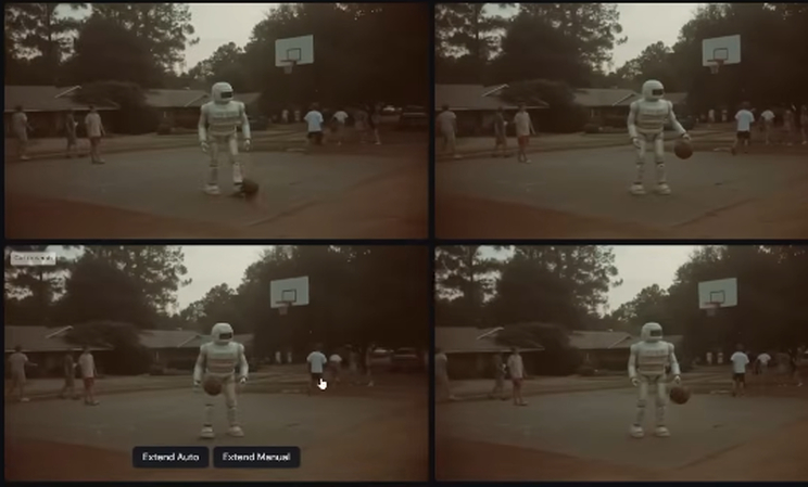 Generating 4 videos at once in the Midjourney AI video generator