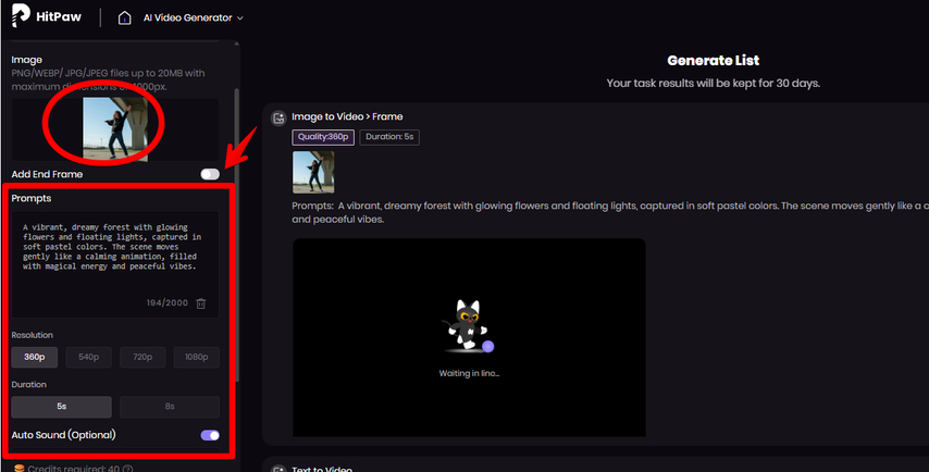 Generating a video from an art image