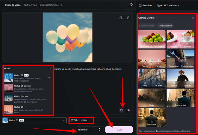 Generating a video from an image in MiniMax AI Video