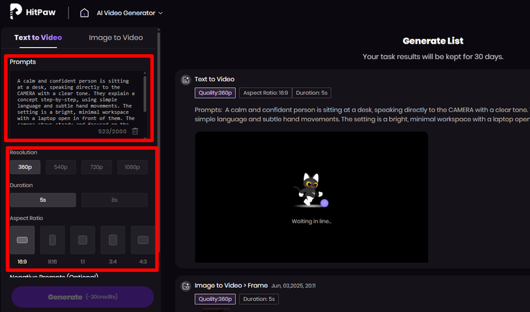 Generating a video without showing yourself on camera