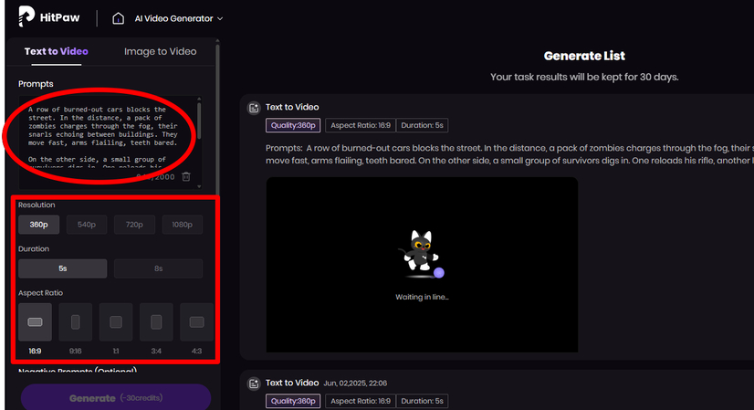 Generating a zombie movie with text prompts
