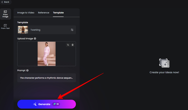 Generating and AI twerk video in Fotor