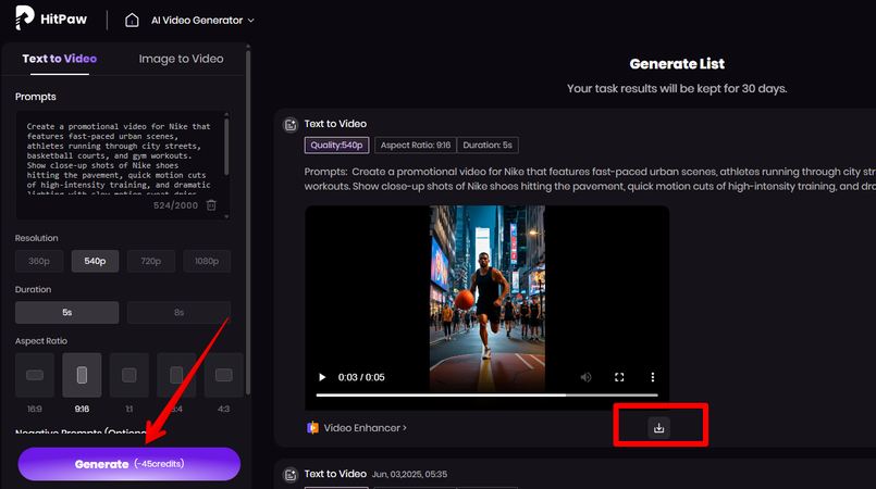 Generating and downloading a brand video