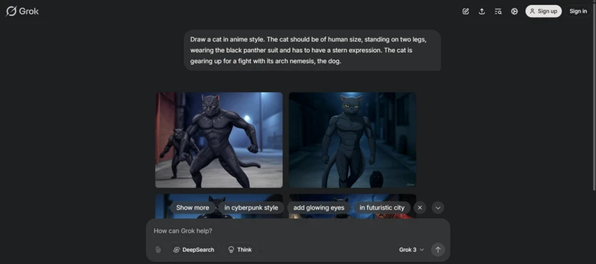 grok generates animated preview