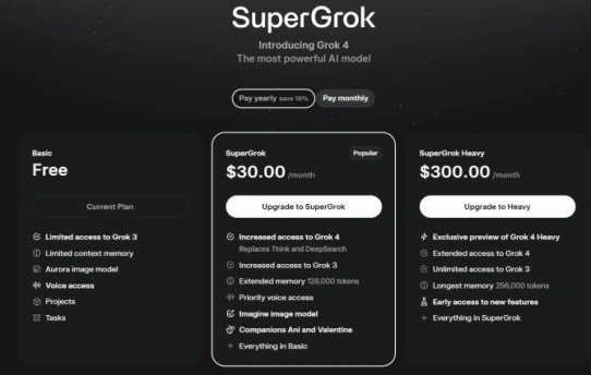 grok imagine plans pricing