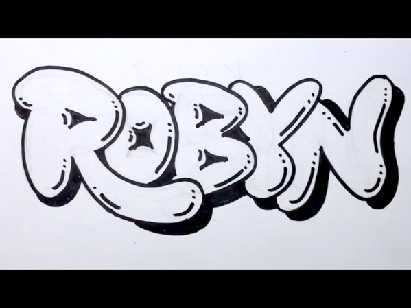 hand-drawn bubble graffiti sketch