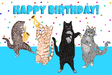 happy birthday gif from the cat quartet