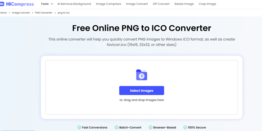 HiCompress PNG to ICO converter