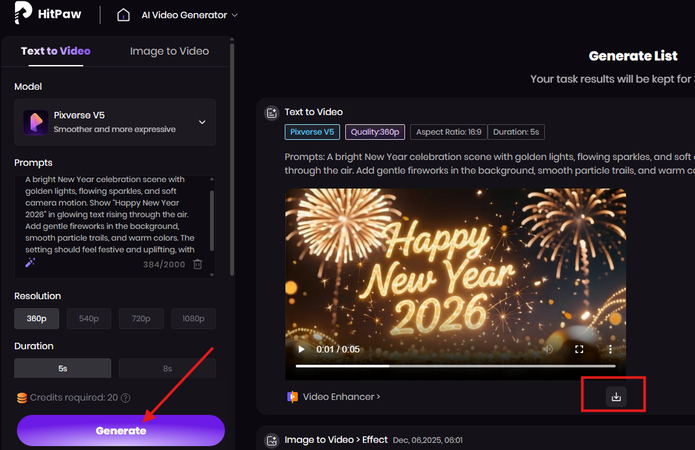 HiPaw Online generate and download