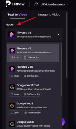 HiPaw Online select the AI model
