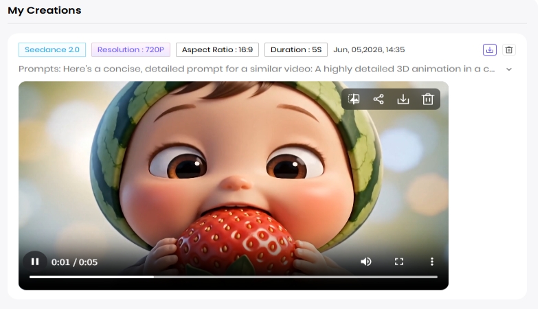 preview and download ai fruit video from hitpaw