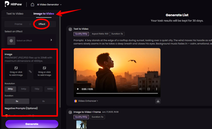 HitPaw AI Image to Video generation