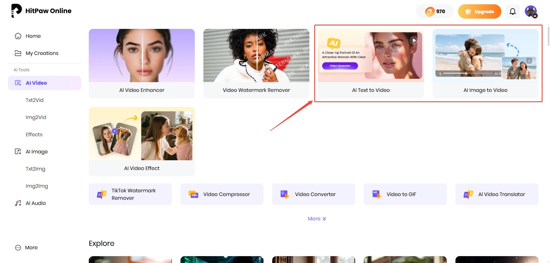 hitpaw online video generator homepage